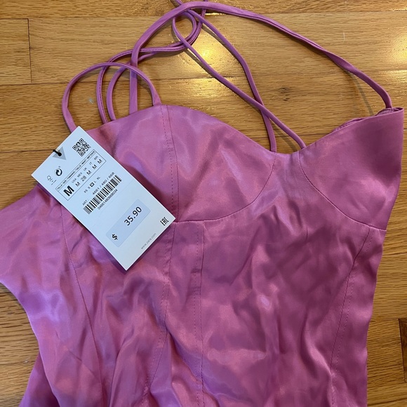 NWT Zara Strappy Satin Effect Bodysuit - Picture 5 of 5